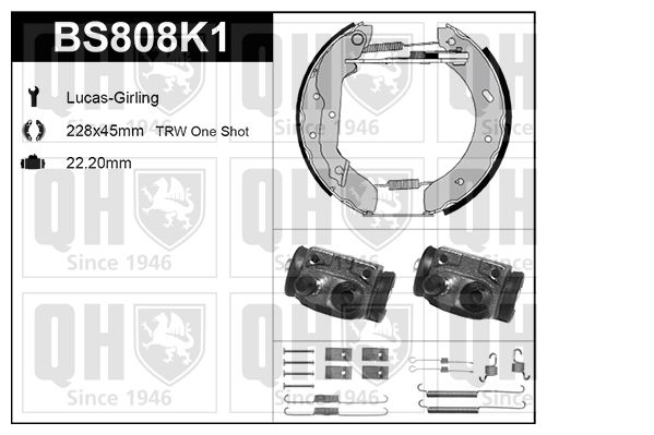 QUINTON HAZELL stabdžių trinkelių komplektas BS808K1